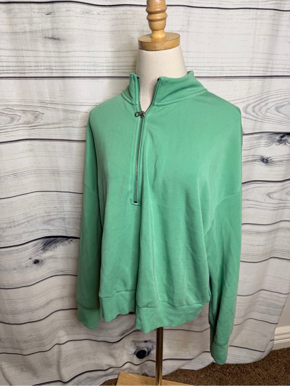 Varley Mint Green Half-Zip Sweatshirt